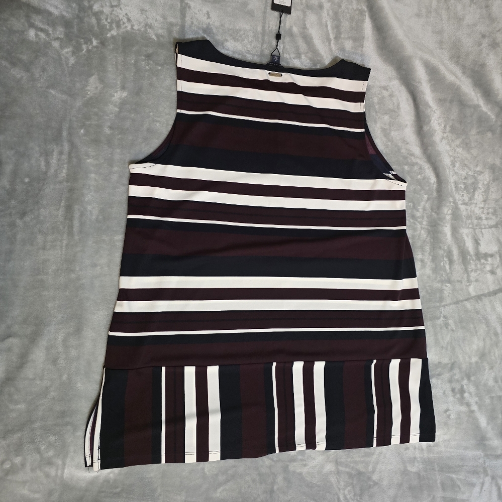 NWT Tommy Hilfiger Womens Sleeveless Dress Blouse XL Purple Blue White - Picture 2 of 13